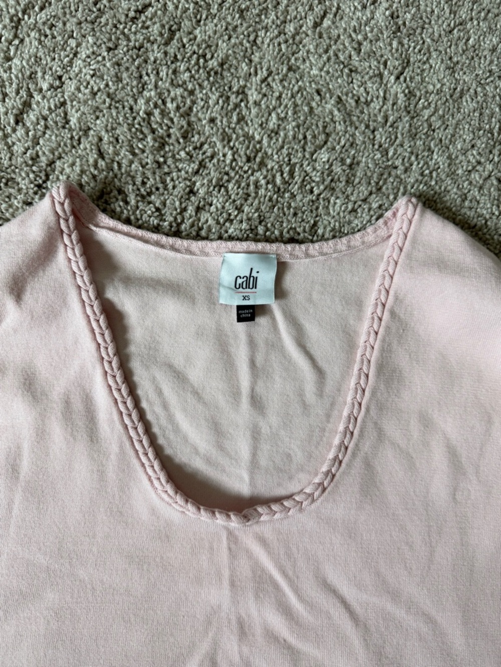 CAbi Pale Pink Scoop Neck Tank Top